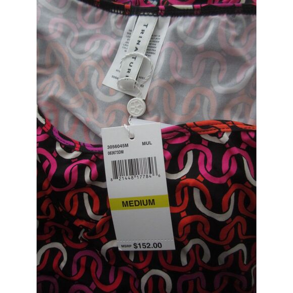 NWT  STUNNING  TRINA TURK ECHO CHAIN OF  REDS AND PINKS  SWIM COVER-UP. MED - Picture 5 of 5